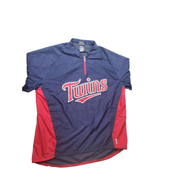 Majestic Minnesota Twins Pullover Windbreaker XL CoolBase Warmup Dugout Baseball - Picture 7 of 12